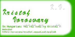 kristof vorosvary business card